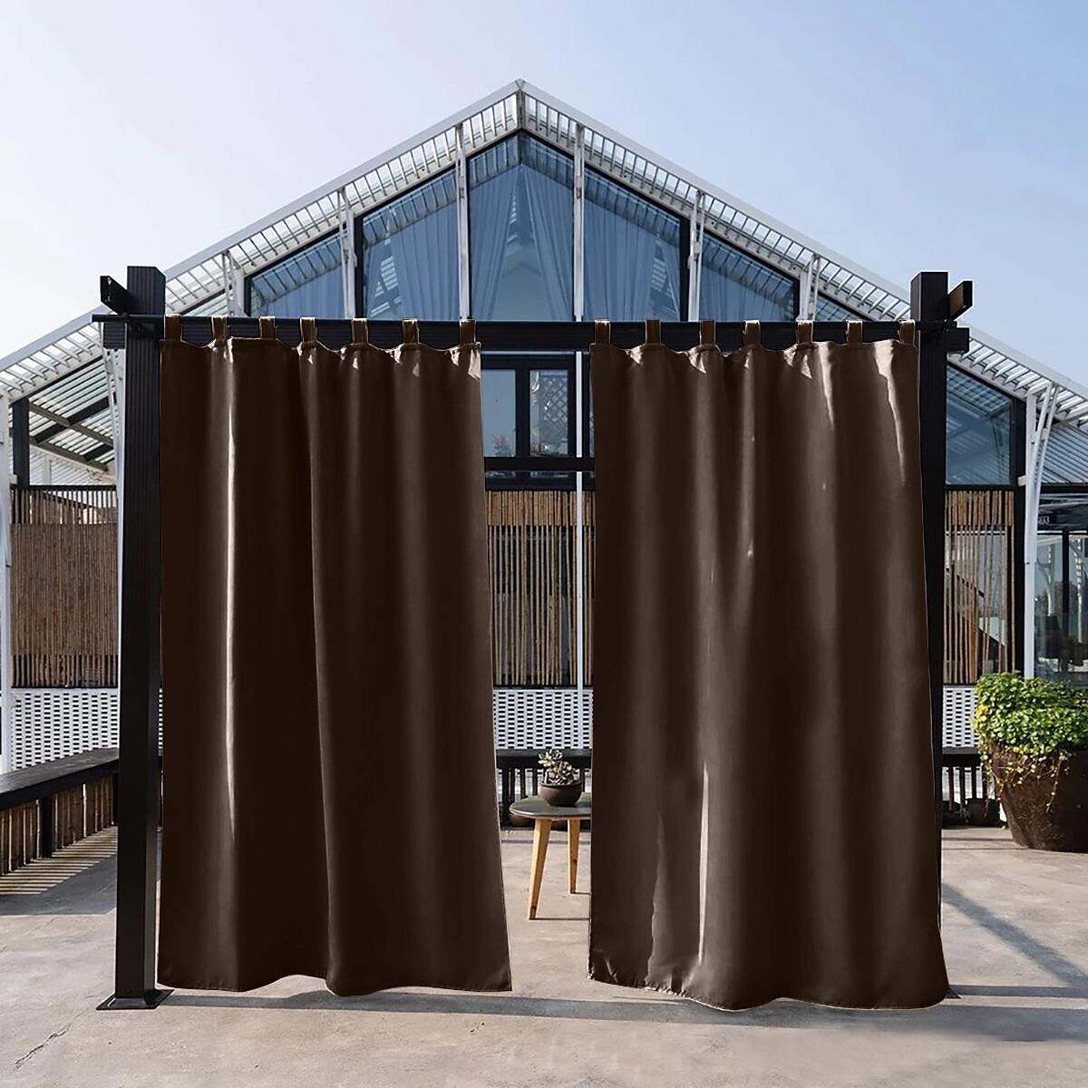 2 Panels Outdoor Curtain Privacy Waterproof