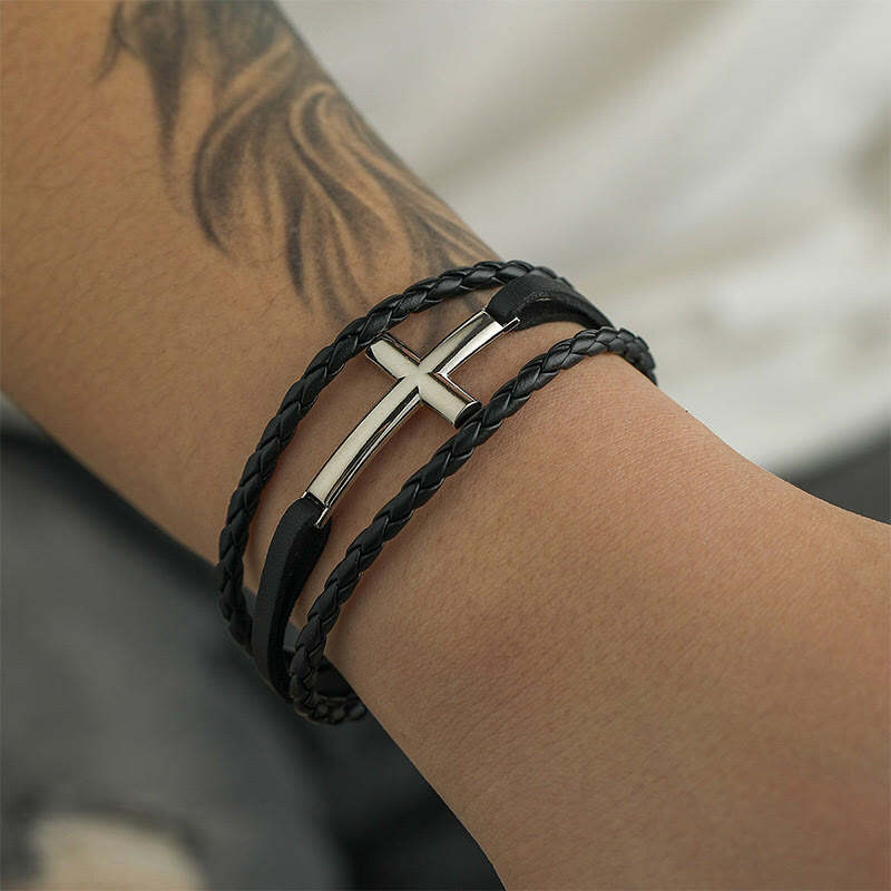 Trendy Braided Cross Bracelet