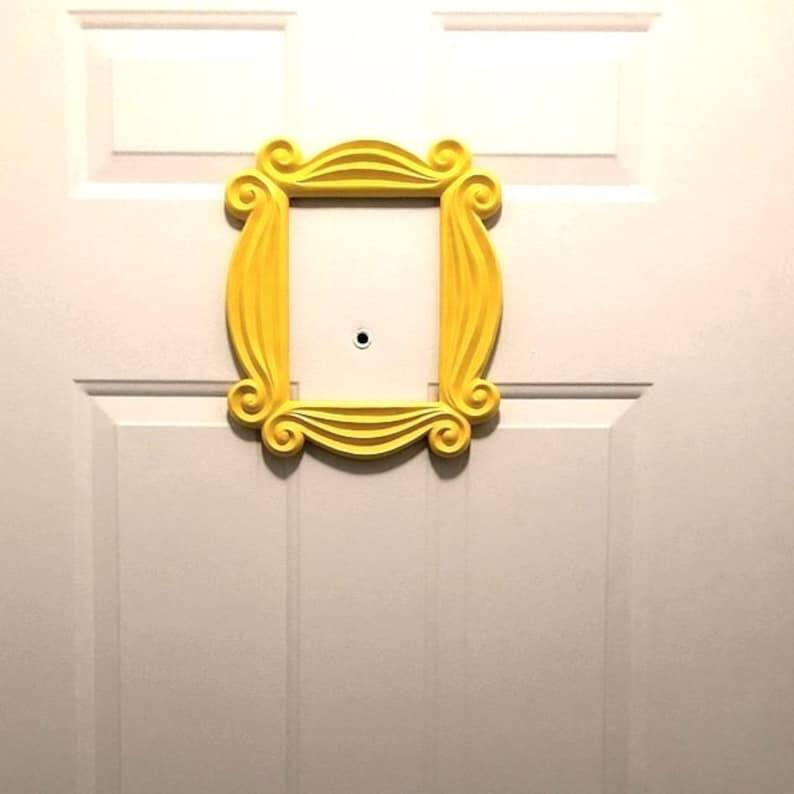 Yellow Peephole Frame Door Prop TV Show Gift Idea Monica Geller Apartment Rachel Green Hanging Picture Wall Best High Quality