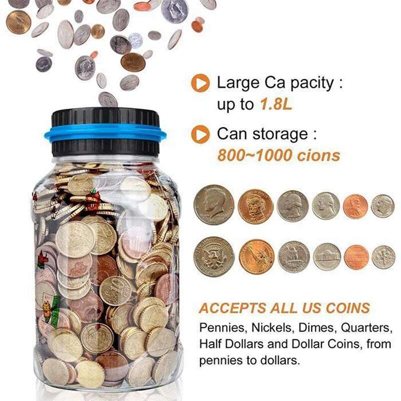 Digital Coin Counting Money Jar