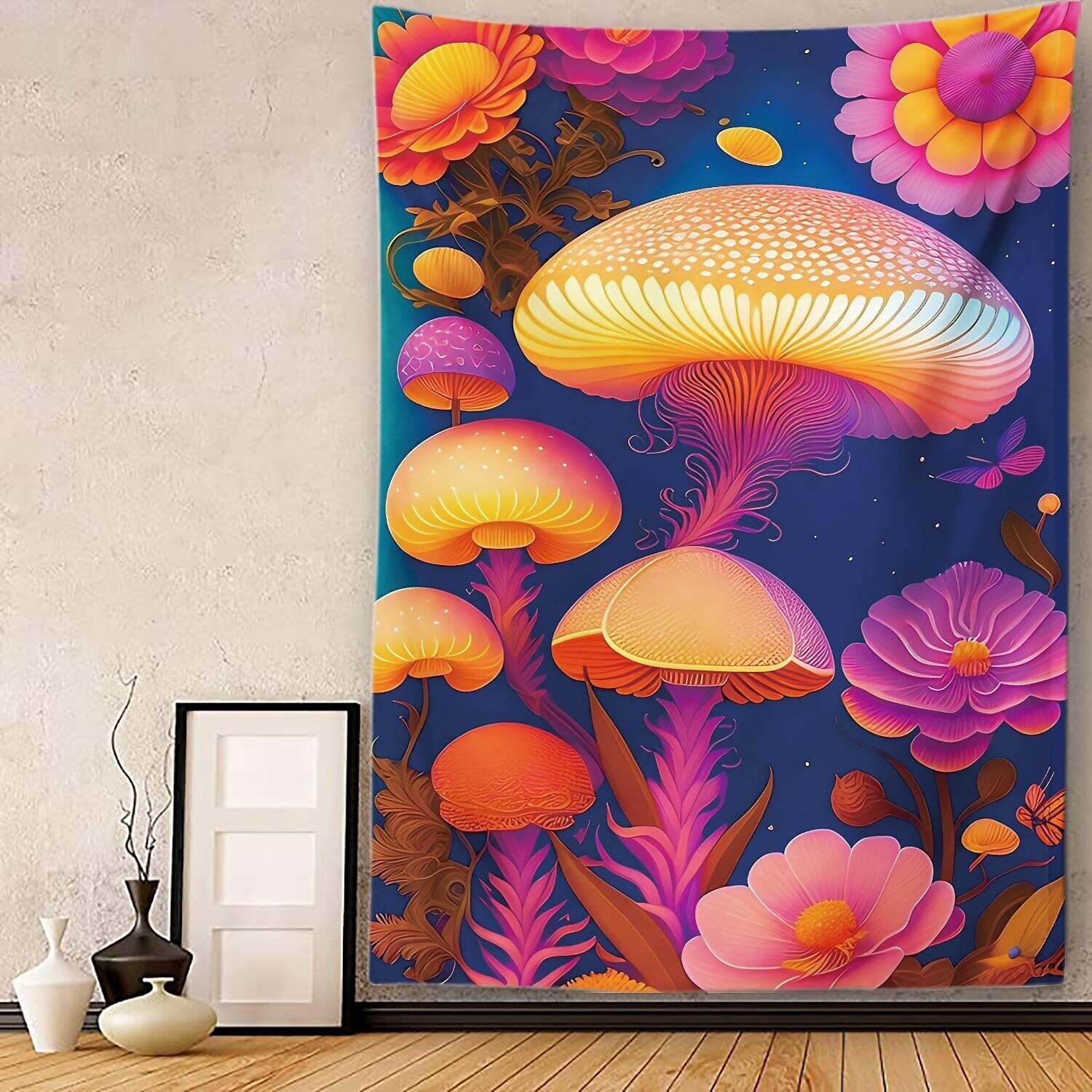 Trippy Mushroom Wall Tapestry Art Decor