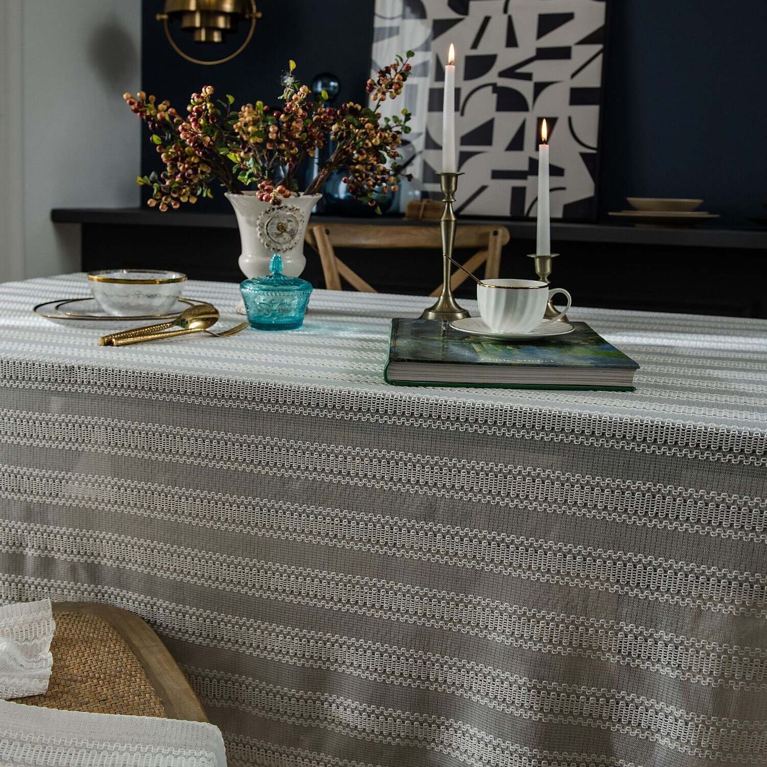 Pastoral Tablecloth Washable Table Cover with Dust-Proof Wrinkle