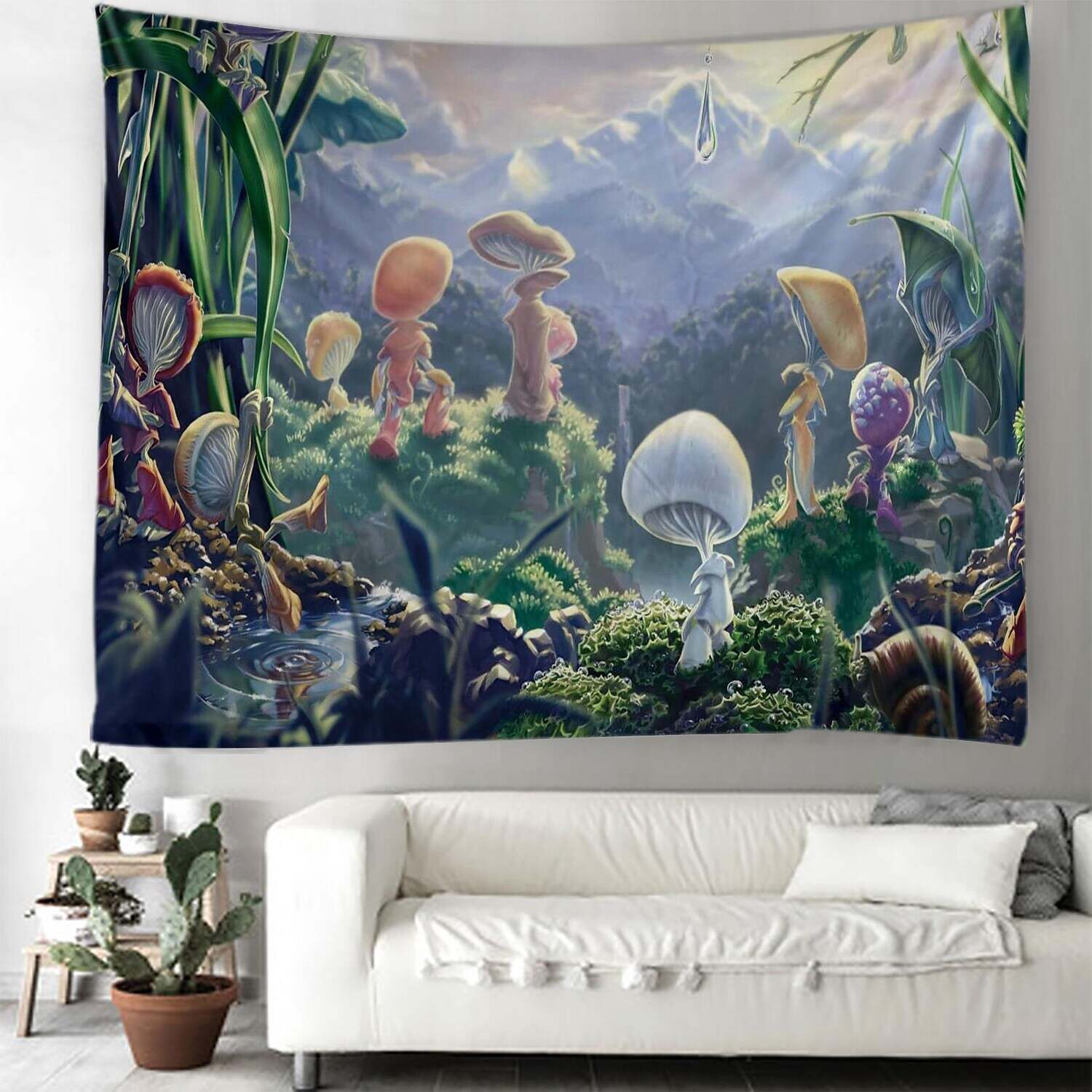 Trippy Mushroom Wall Tapestry Home Decor