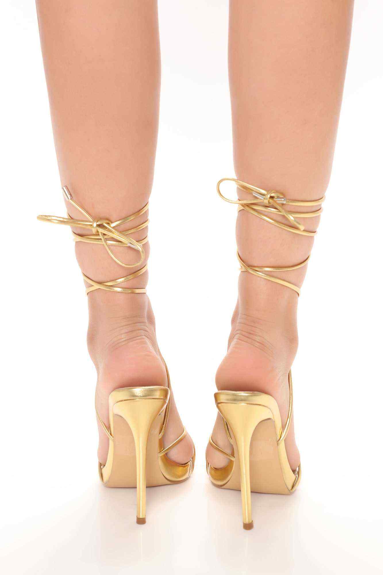 Two To Tango Heeled Sandals   Gold