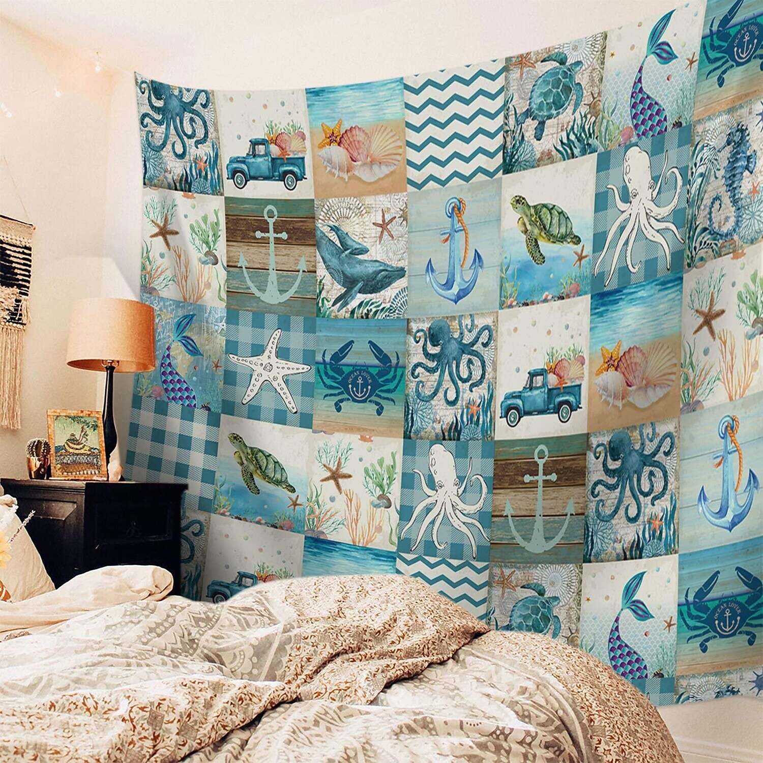 Summer Beach Ocean  Wall Tapestry Art Decor Photograph Backdrop