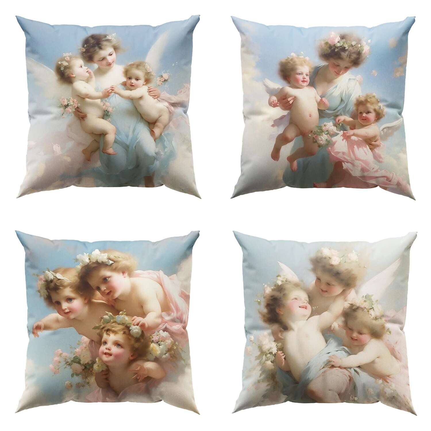 Renaissance Angels Double Side Pillow Cover 4PC