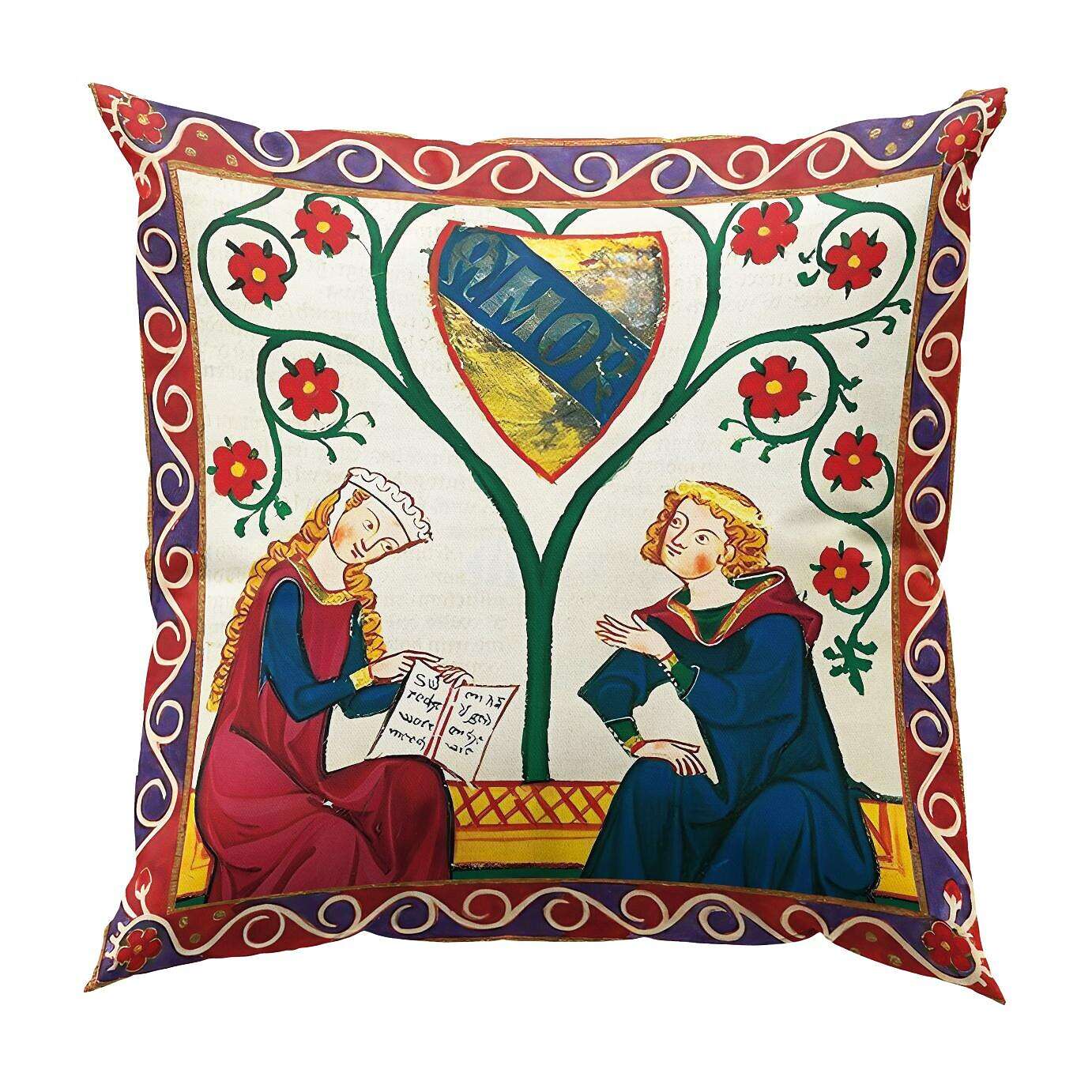 Medieval Codex Double Side Pillow Cover 4PC Soft Decorative Square Cushion Case Pillowcase for Bedroom Livingroom Sofa Couch Chair