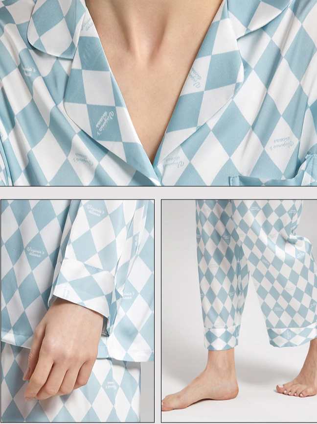 Plaid Simple Regular Sleeve Others Pajama Set