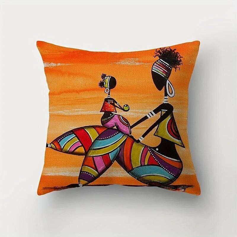 African Women Double Side Pillow Cover 4PC Soft