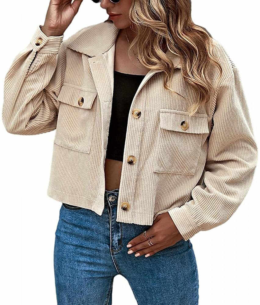 Fashion Corduroy Ladies Shirt Jacket