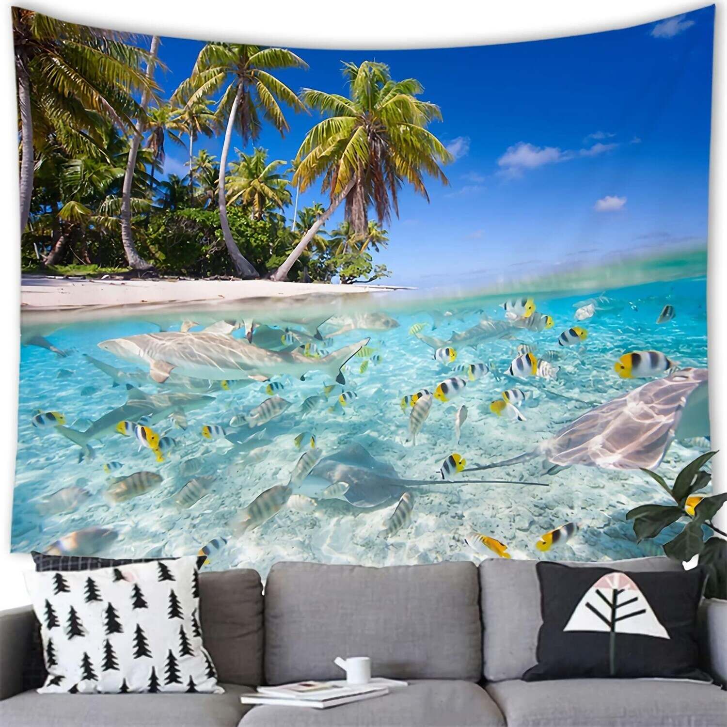 Beach Theme Wall Tapestry Art Decor Photograph Backdrop