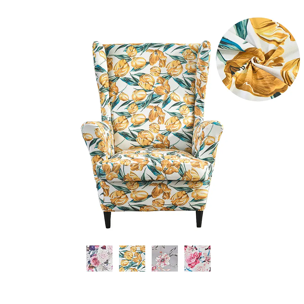 Wing Chair Slipcovers with Seat Cushion Cover for Strandmon Chair