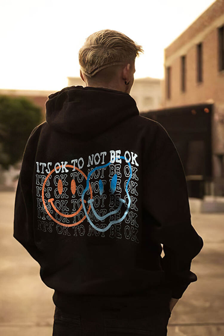 Its Ok To Not Be Ok Print Hoodie