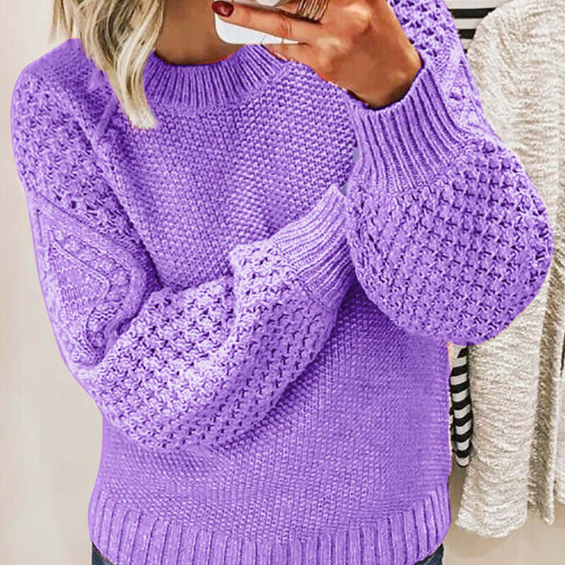 Solid Color Warm Knitted Wool Sweater