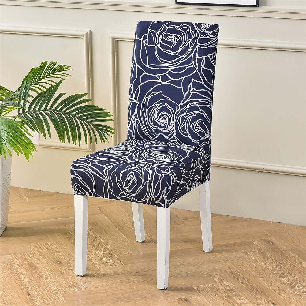 Stretch Spandex Dining Chair Cover Plants/Flower Pattern