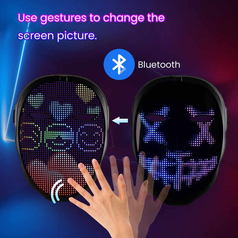 New Led Bluetooth RGB Lights Up Party Mask DIY Picture