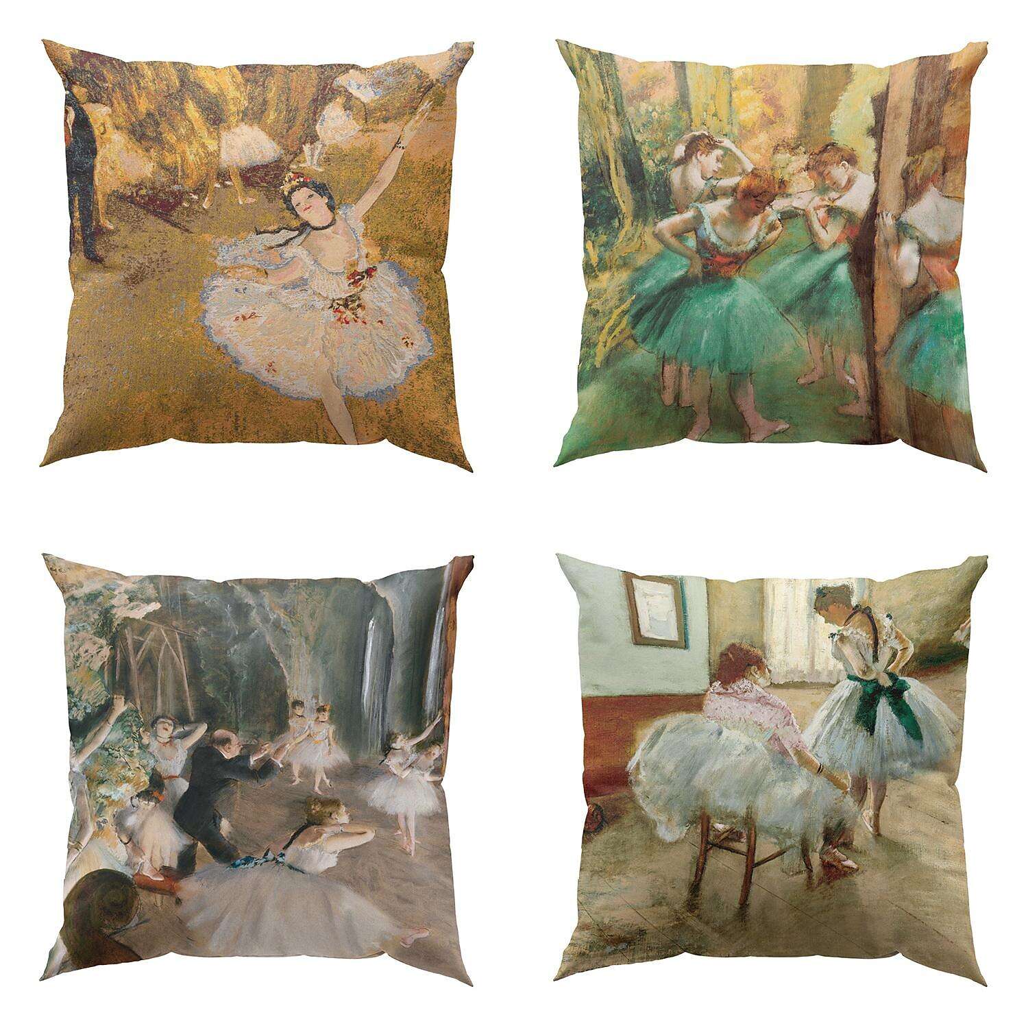 Edgar Degas Painting Double Side Pillow Cover 4PC Ballerina Soft