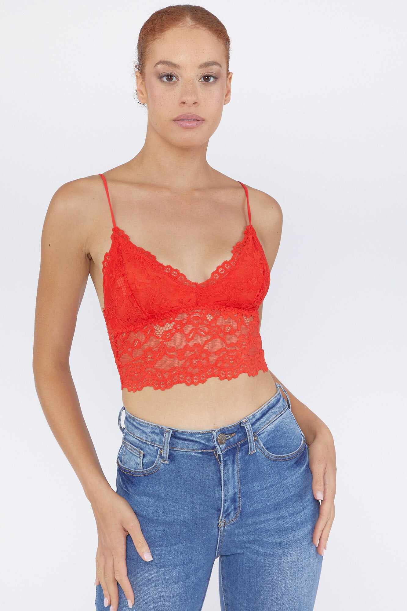 Women Apparel | Lace V-Neck Bralette Light Pink Forever21 - FS76455