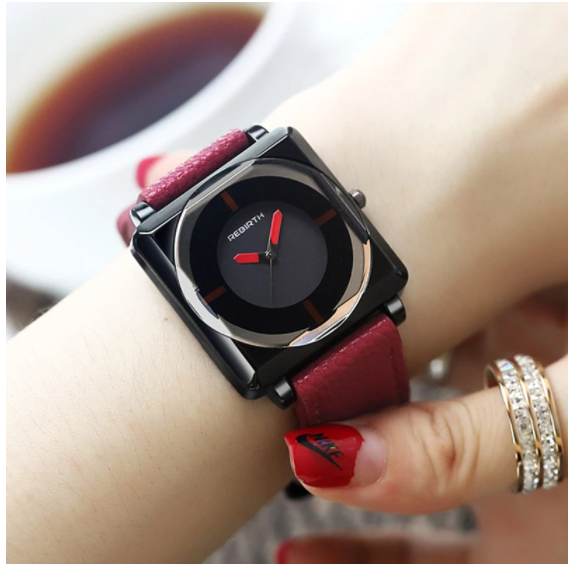 Simple chic fashion square watch for women