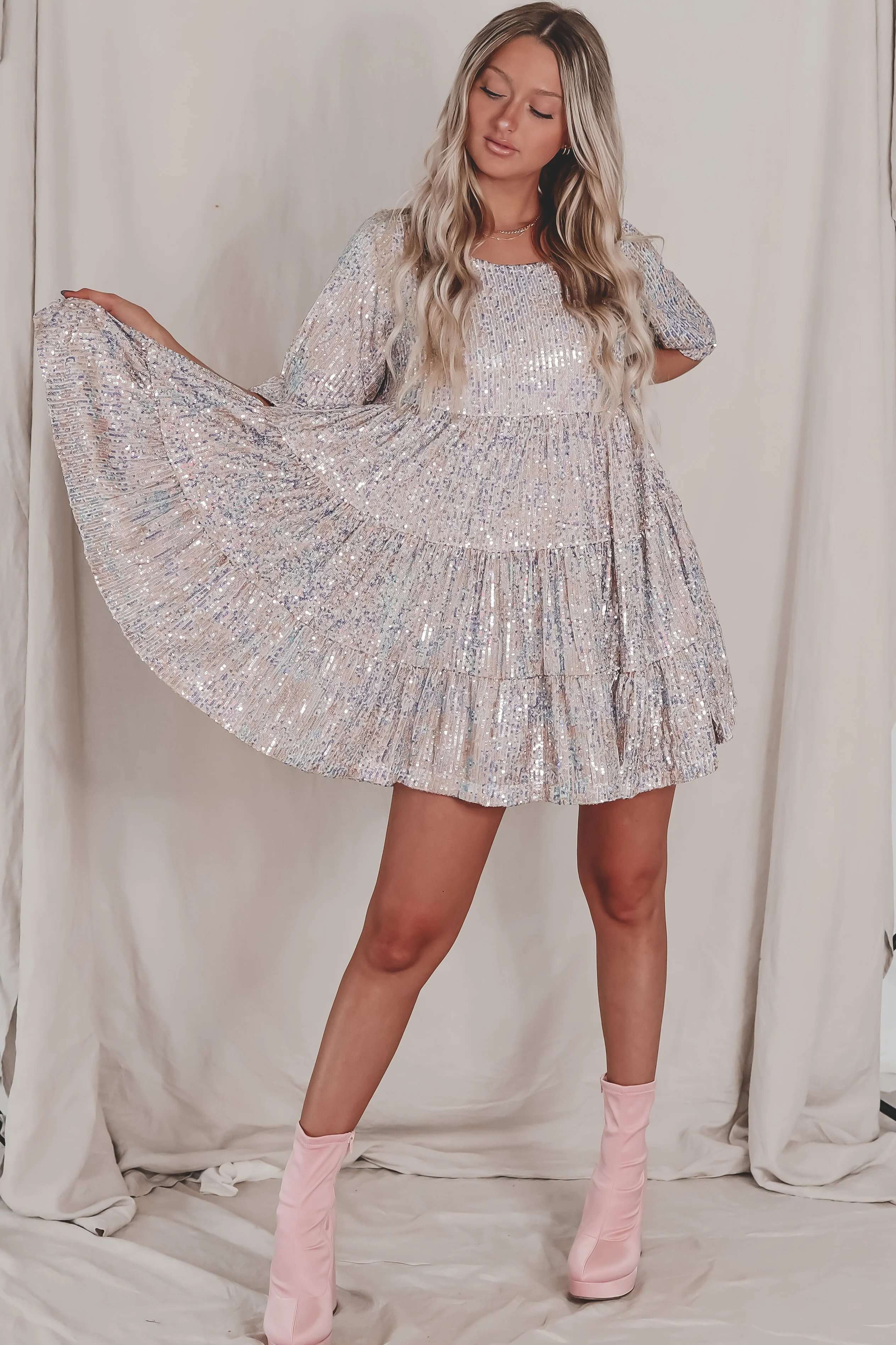 Last Day 50%-Sequin Baby Doll Dress-BUY 2 FREE SHIPPING