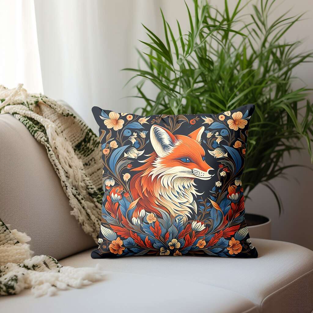 Fox Bird Pillow Cover 1PC