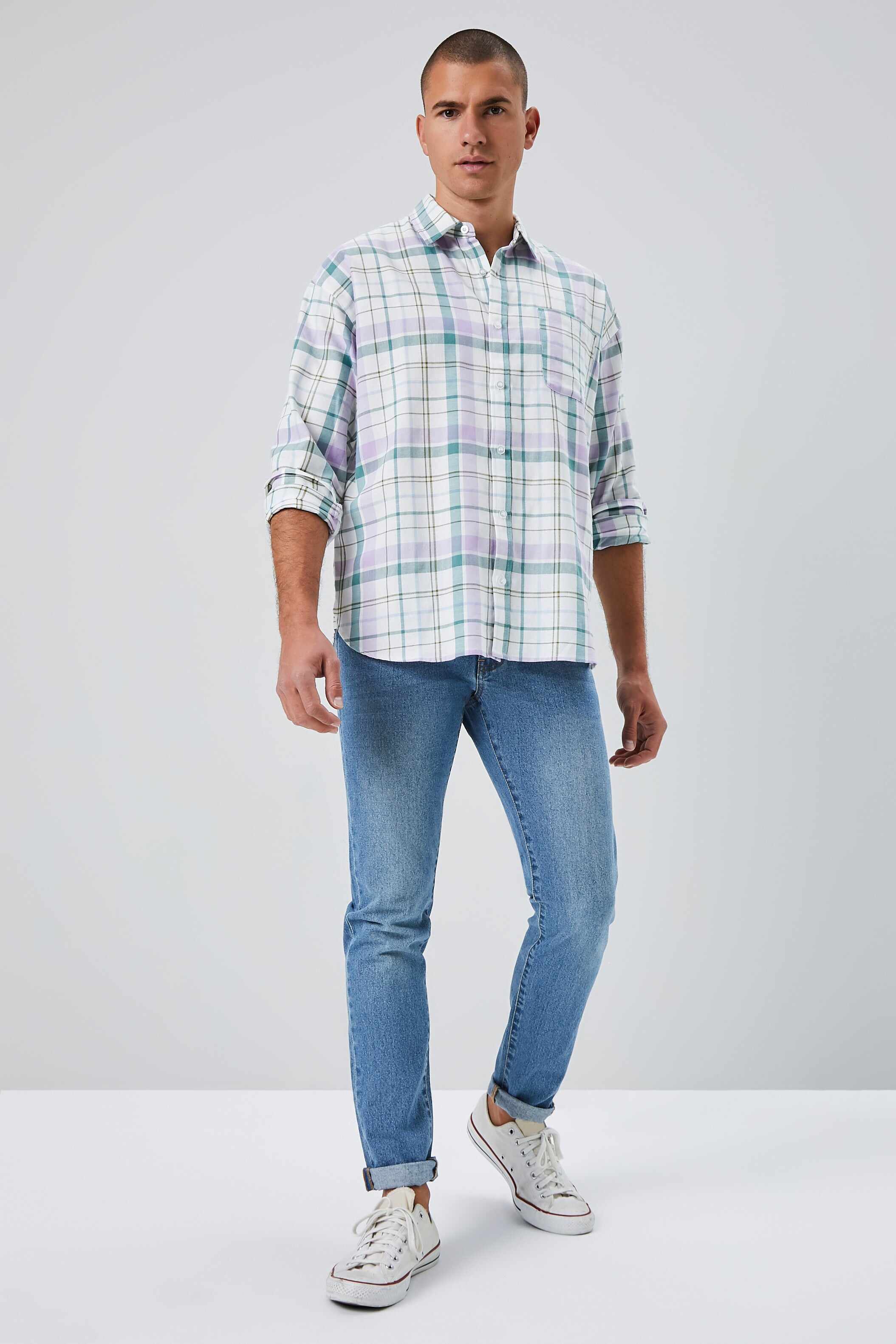 Men Apparel | Plaid Linen-Blend Shirt Taupe Forever21 - NP82776