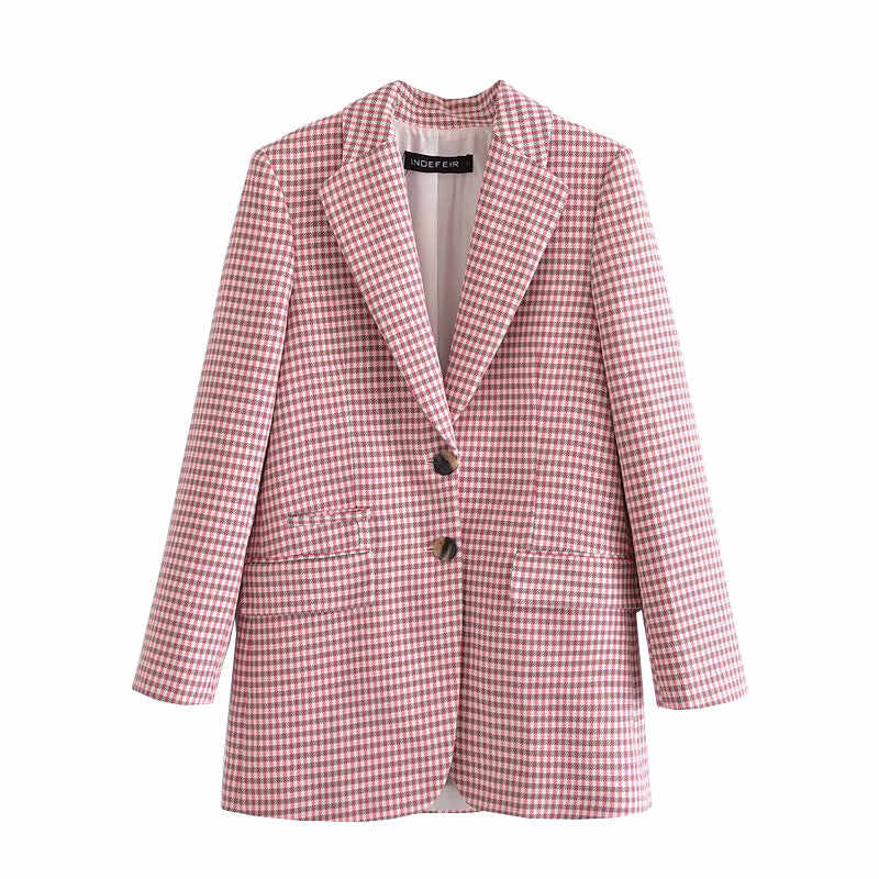 New Fashion Houndstooth Casual Jacket