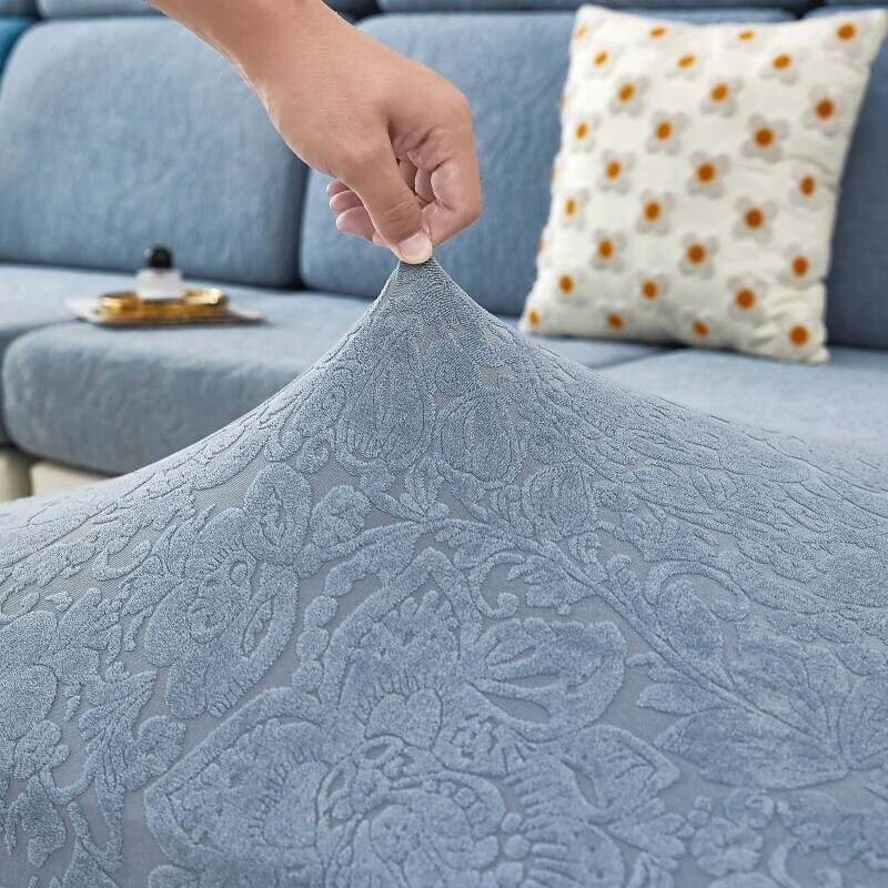 Stretch Sofa Seat Cushion Cover Slipcover Elastic Couch Sectional Armchair Loveseat 4 or 3 Seater L Shape Solid Soft Durable Washable