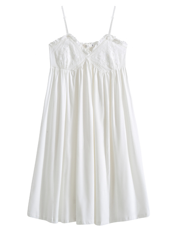 Cotton Simple V Neck Nightdress