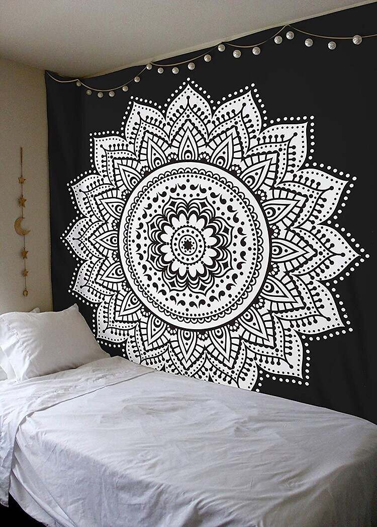 Mandala Bohemian Wall Tapestry Boho Hippie Psychedelic Floral Flower Lotus Indian