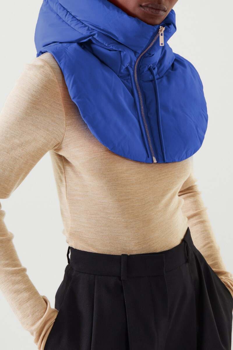 Blue Casual Solid Patchwork Zipper Hooded Collar Outerwear