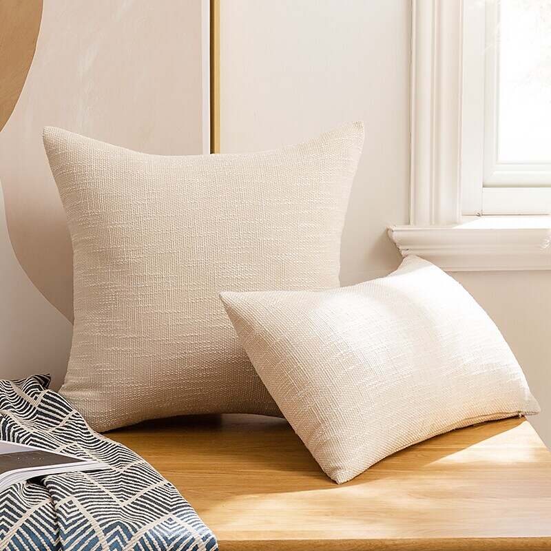 Solid Color Cotton Linen Pillowcase