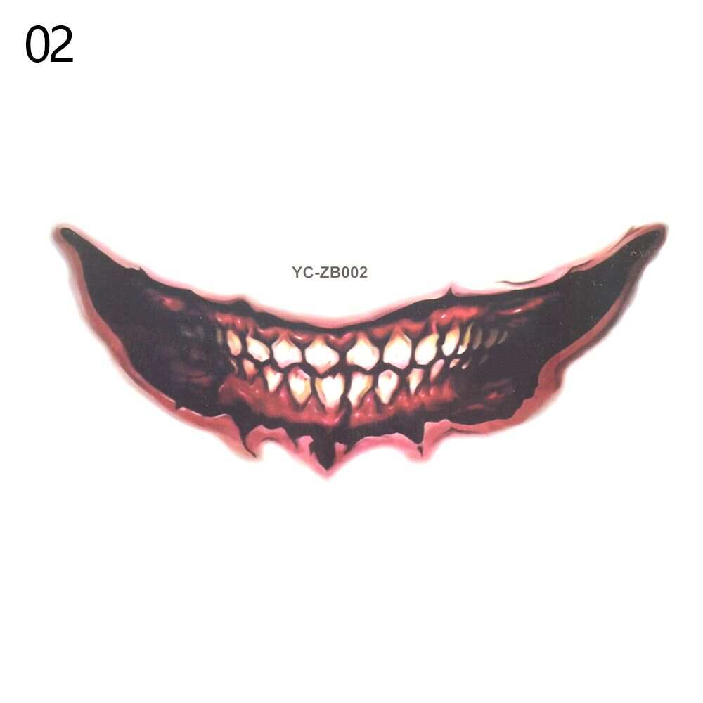 Halloween Mouth Tattoo Sticker Scary Lip DIY Decoration