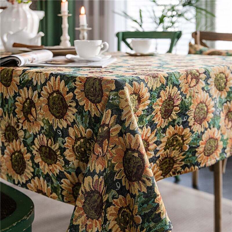 Farmhouse Style Pastoral Tablecloth Sunflower Table Cloth