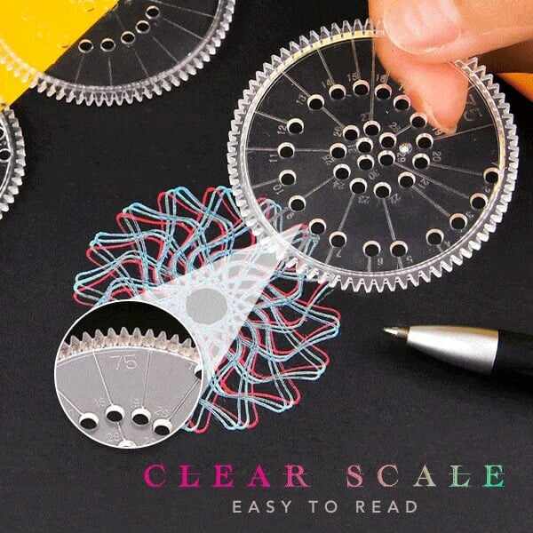 🎅Christmas Hot Sale 49% OFF - Spiral Art Clear Gear Geometric Ruler(22PCS) - Buy 2 Get 1 Free NOW