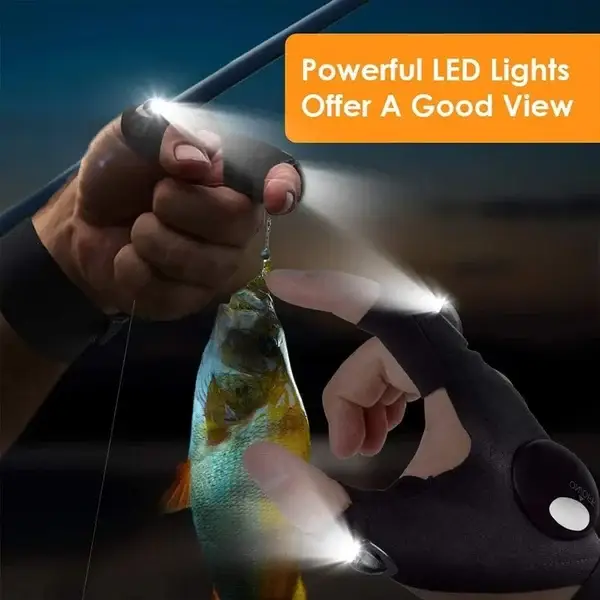 LED gloves with waterproof light