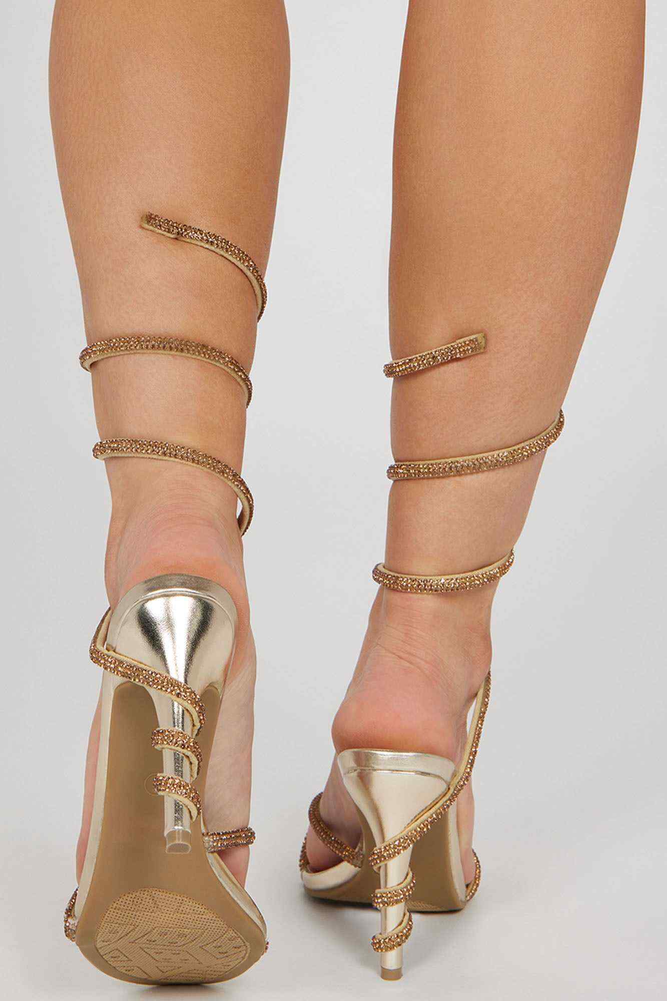 Can t Forget You Strappy Heeled Sandals   Gold