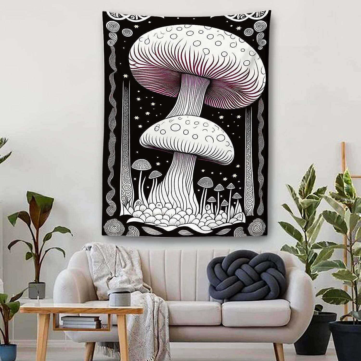 Trippy Mushroom Wall Tapestry Art Decor