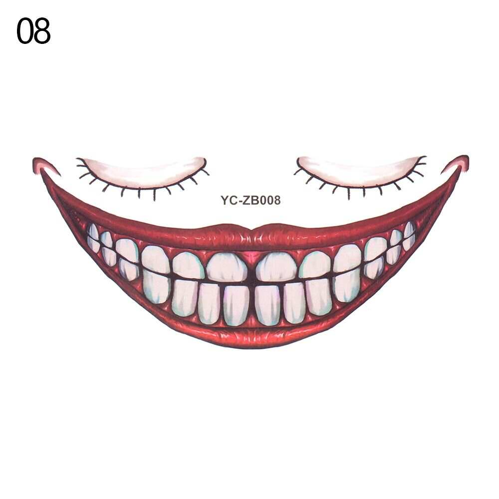 Halloween Mouth Tattoo Sticker Scary Lip DIY Decoration