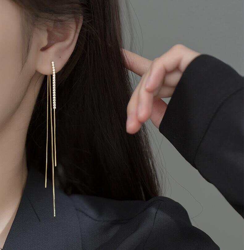 Vintage Long Tassel Geometric Square Drop Earrings For Women Korean Long Thread Dangle Earring Fashion Jewelry Oorbellen Brincos