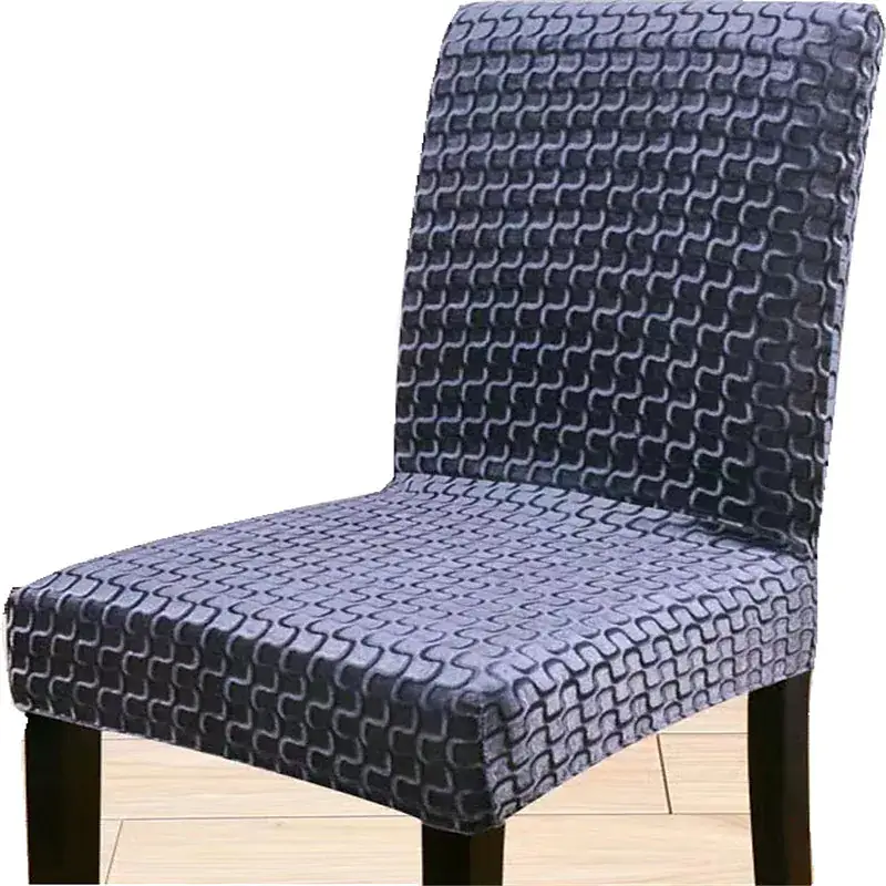 Stretch Spandex Jacquard Velvet Dining Chair Cover