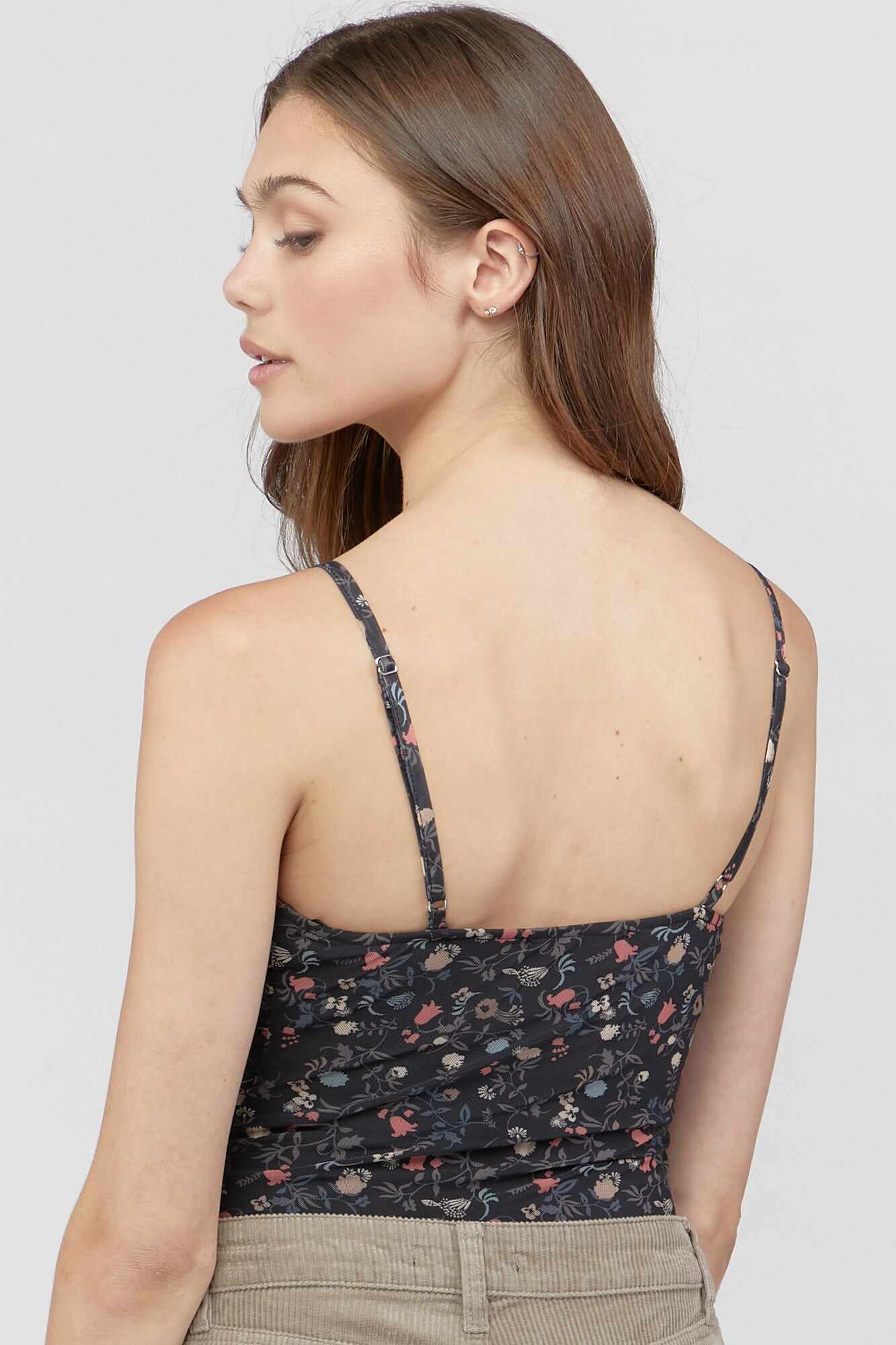 Women Apparel | Floral Cami Bodysuit Oatmeal Forever21 - CW95234