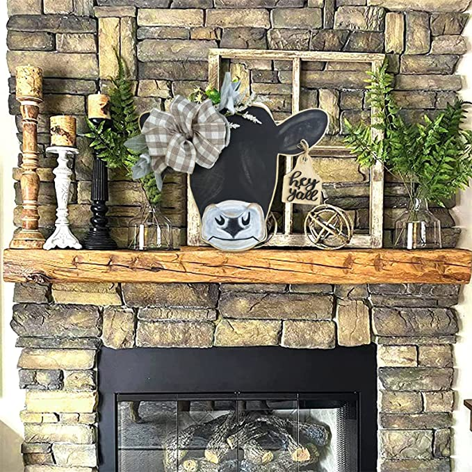 🔥Spring Hot Sale🌷Farmhouse Cow Head Welcome Wreath