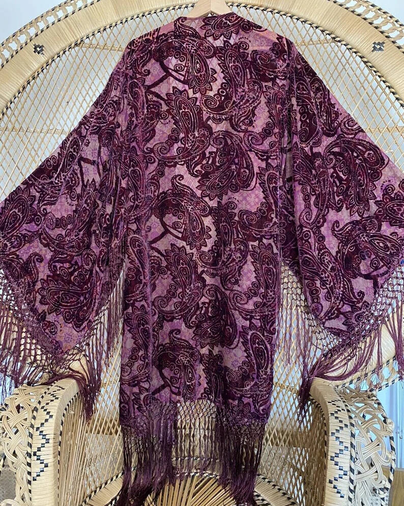 Vintage Kimono Flow Velvet Cardigan