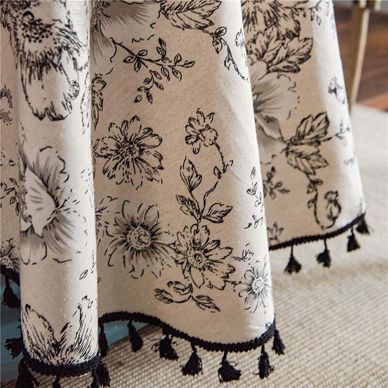 Farmhouse Style Pastoral Tablecloth Cotton Linen Fabric Table Cloth