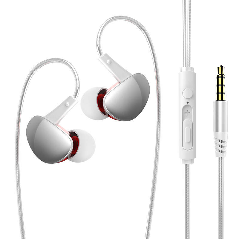 transparent casing extra bass in ear wired headphones