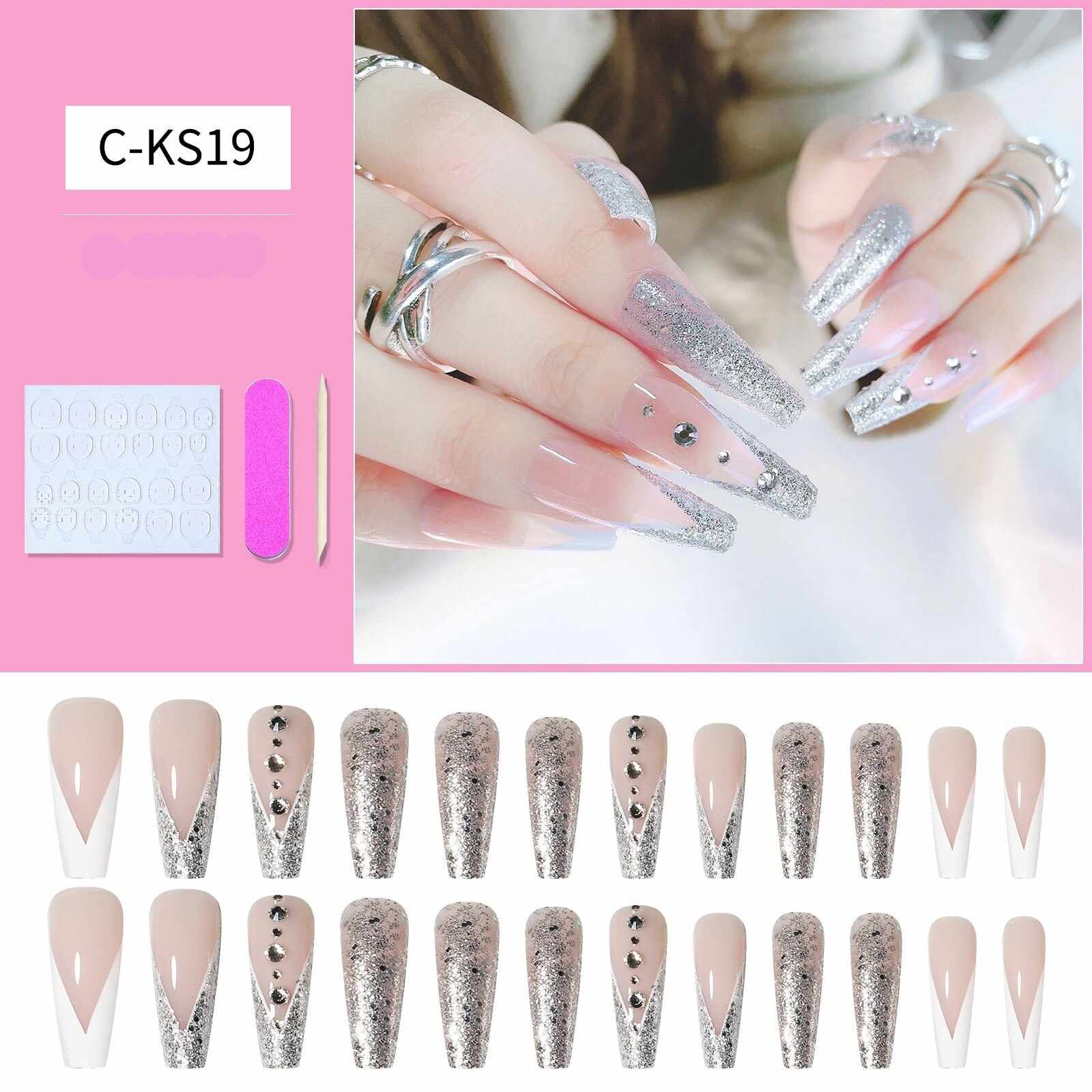 24 pcs/box matte ballerina false nails