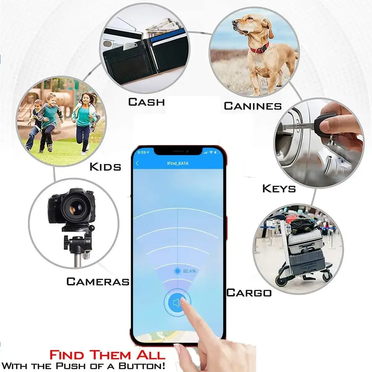 Bluetooth 4.0 intelligent positioning anti loss device, mobile pet wallet, keychain, intelligent powder finder