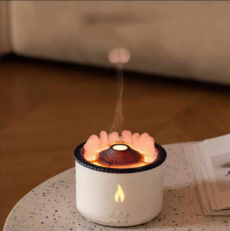 Xiaomi Volcanic Flame Aroma Diffuser Essential Oil Lamp Portable Air Humidifier Night Light Jellyfish Decompression Simulation