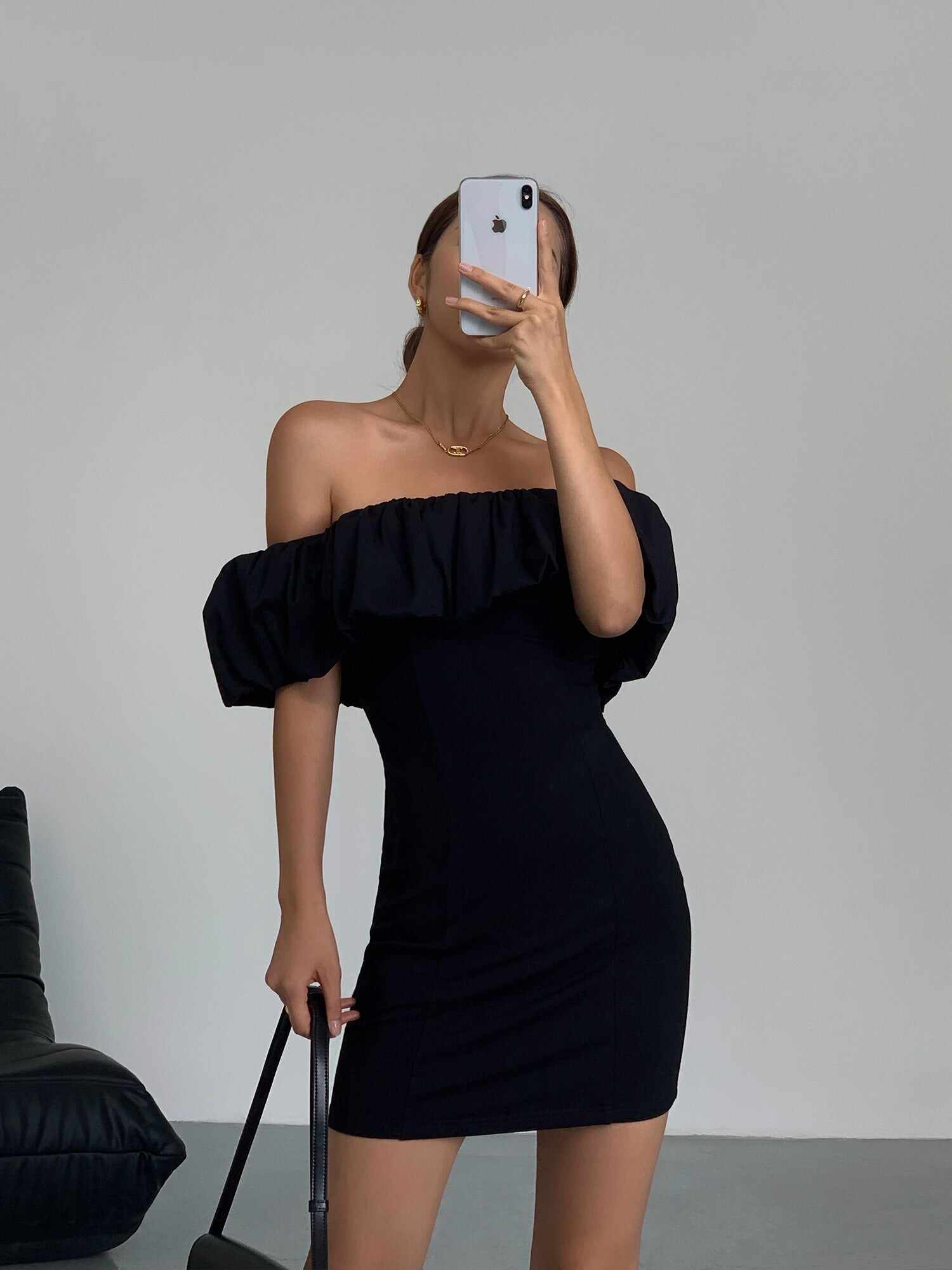 Black French Ruffle Dress